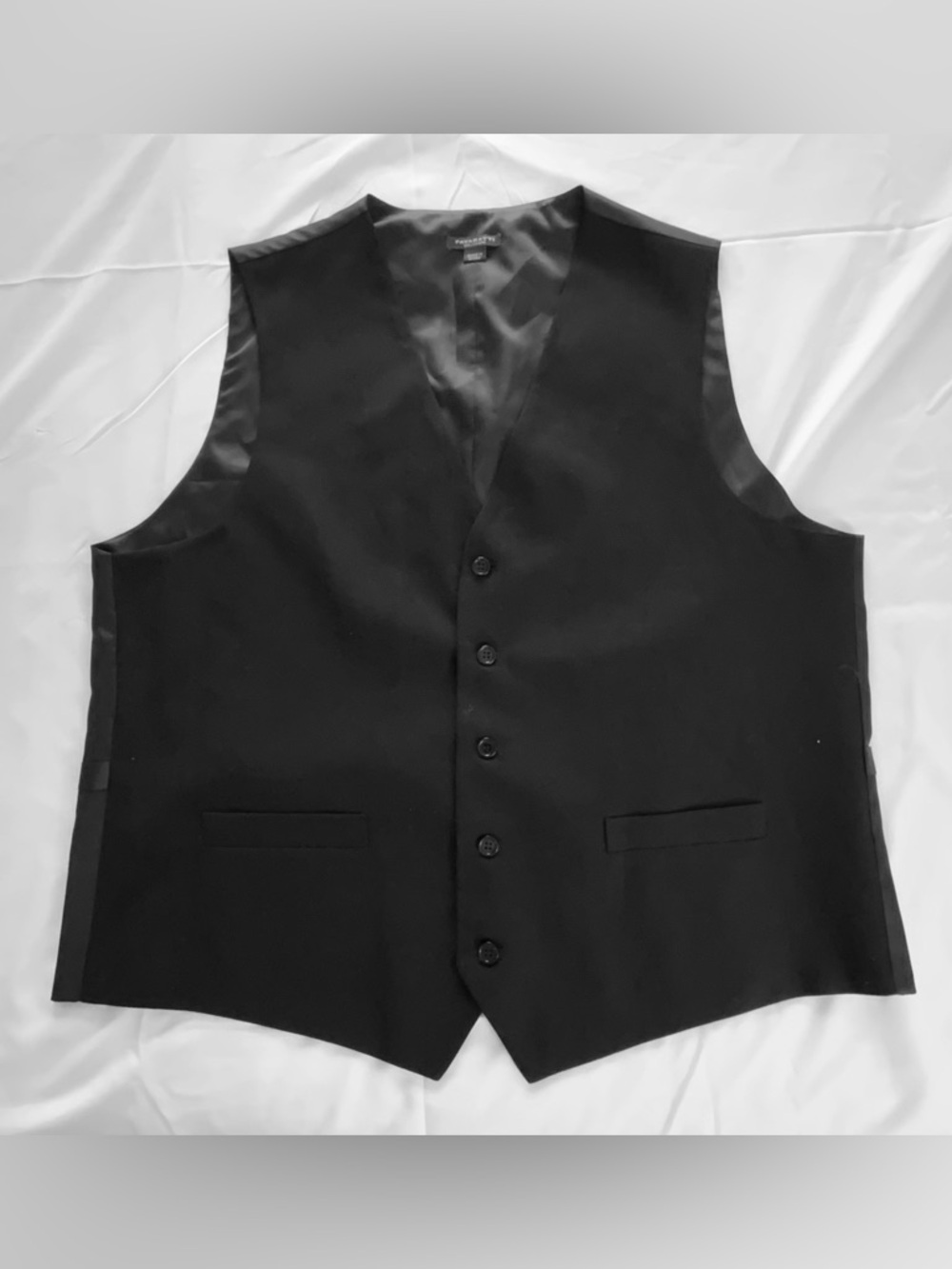 Pavaratti St Marcus Men’s Black Suit Vest 46L  Formal Waistcoat Button Front